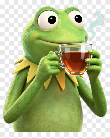 Kermit The Frog Holding A Cup Of Tea PNG