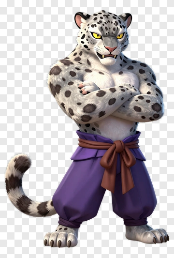 Cartoon Leopard Character In Purple Pants PNG