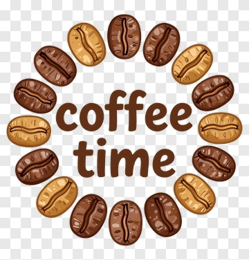 Coffee Time With Coffee Beans PNG