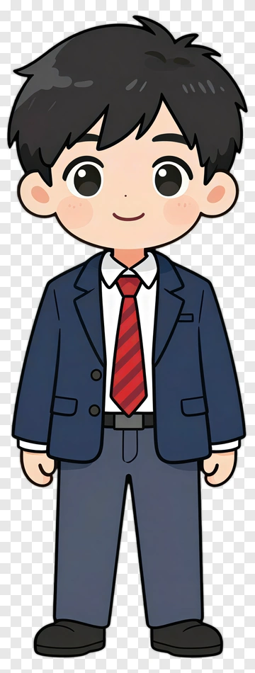 Cartoon Boy In Business Suit PNG