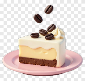 Coffee Cake Slice With Topping PNG