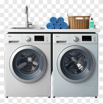 Washing Machine And Laundry Sink Setup PNG