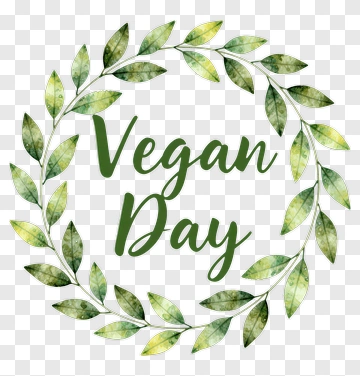 Vegan Day Wreath With Leaves PNG