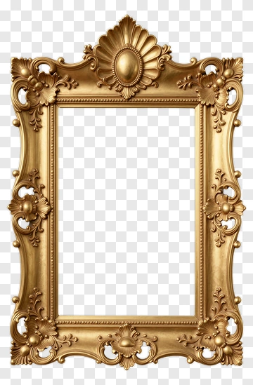 Vintage Ornate Gold Picture Frame PNG