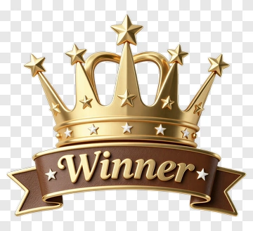 Gold Winner Crown With Ribbon PNG