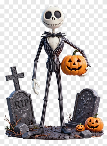 Halloween Skeleton Holding A Pumpkin PNG