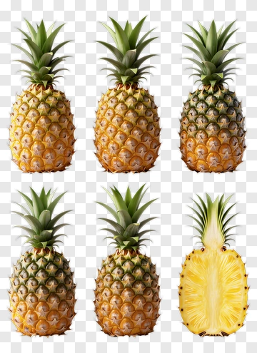 Pineapple Collection With Sliced Pineapple PNG