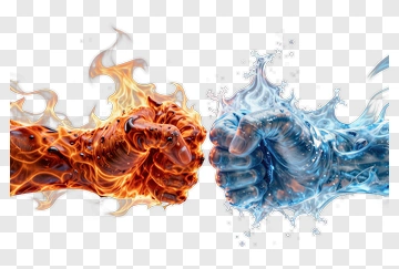 Fire And Water Fist Bump PNG