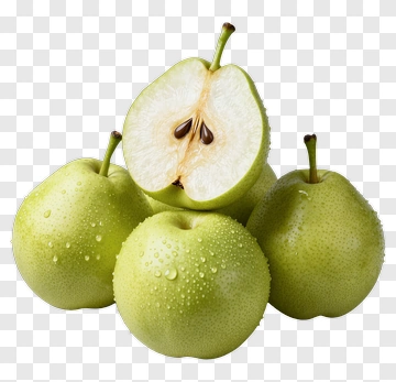 Green Apples With A Halved Apple PNG