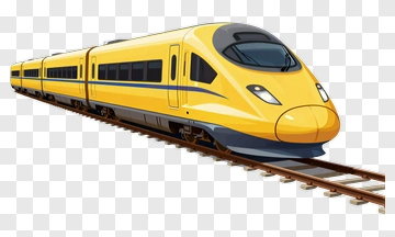 Yellow High-Speed Train PNG