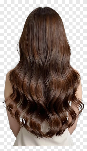 Long Wavy Brown Hair PNG