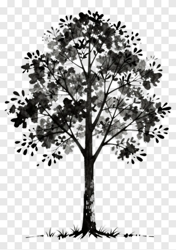 Black And White Tree PNG