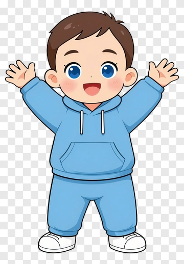 Cartoon Boy With Open Arms PNG