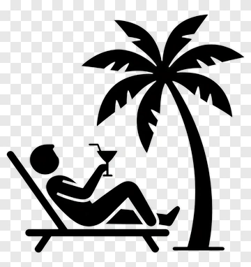 Relaxing Person Under A Palm Tree PNG