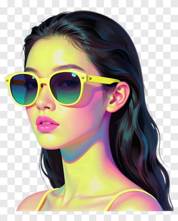 Stylish Woman With Sunglasses PNG