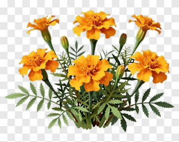 Marigold Flower Bouquet PNG