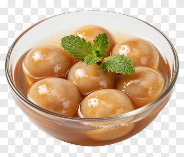 Bowl Of Sweet Glutinous Rice Balls In Syrup PNG