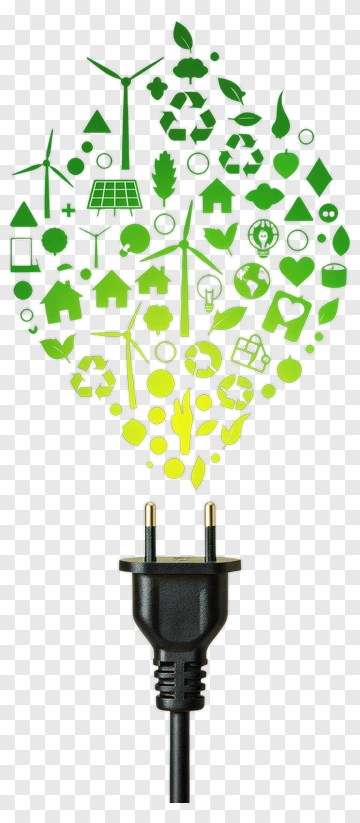Green Energy Concept With Electric Plug And Eco Icons PNG