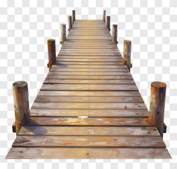 Wooden Dock Leading To Water PNG