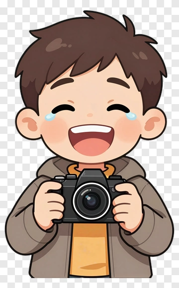 Cartoon Boy Holding A Camera PNG