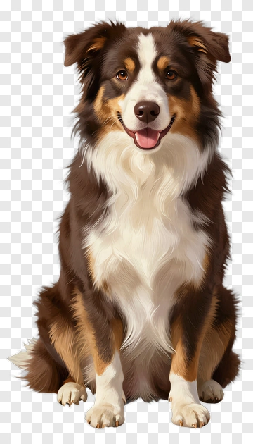 Australian Shepherd Dog Sitting PNG