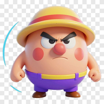 Cartoon Character With Anger Expression PNG