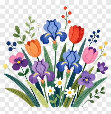 Colorful Flower Bouquet PNG