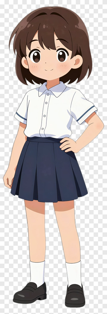 Anime Girl In School Uniform PNG