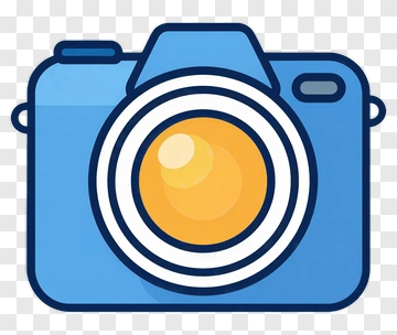 Cartoon Camera With Yellow Lens PNG