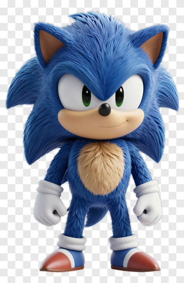 3D Blue Hedgehog Character PNG