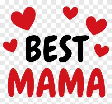 Best Mama With Hearts PNG