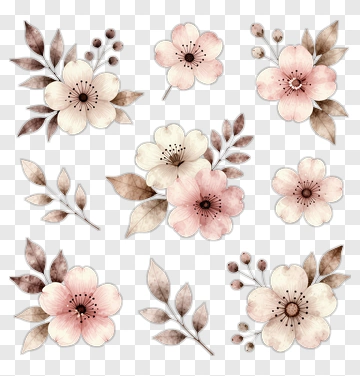 Watercolor Floral Arrangement PNG