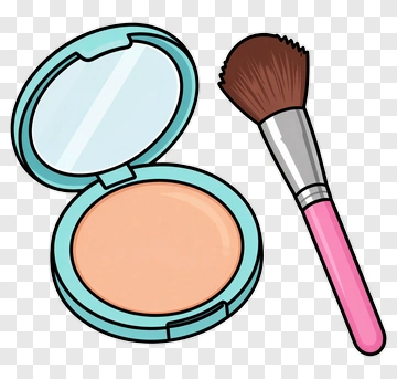 Makeup Compact With Brush PNG