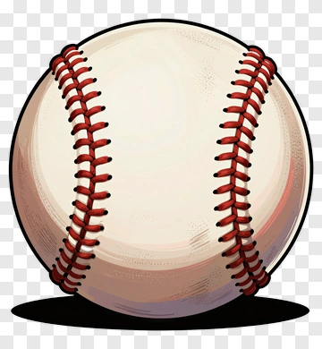 Baseball With Red Stitching PNG