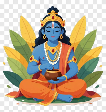 Cartoon Hindu God Holding A Pot PNG