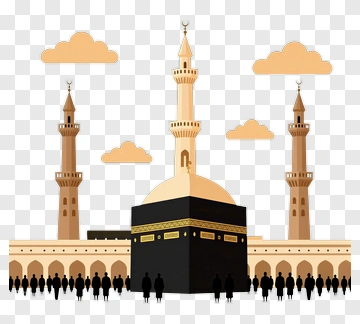 Kaaba With Minarets And Clouds PNG