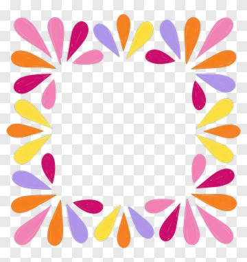 Colorful Floral Frame PNG