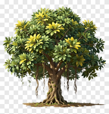 Colorful Tree With Lush Green Leaves PNG