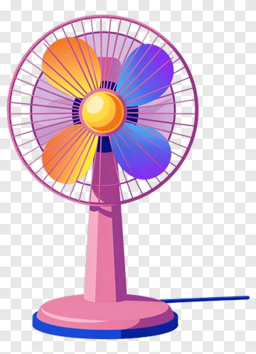 Colorful Electric Fan PNG