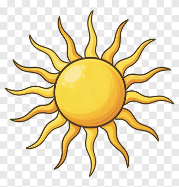 Cartoon Sun With Rays PNG