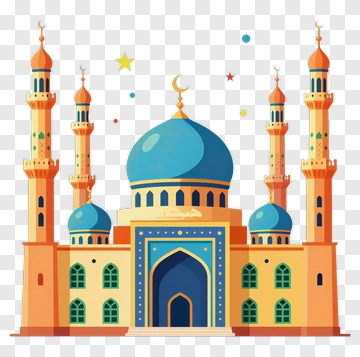 Colorful Mosque With Minarets PNG