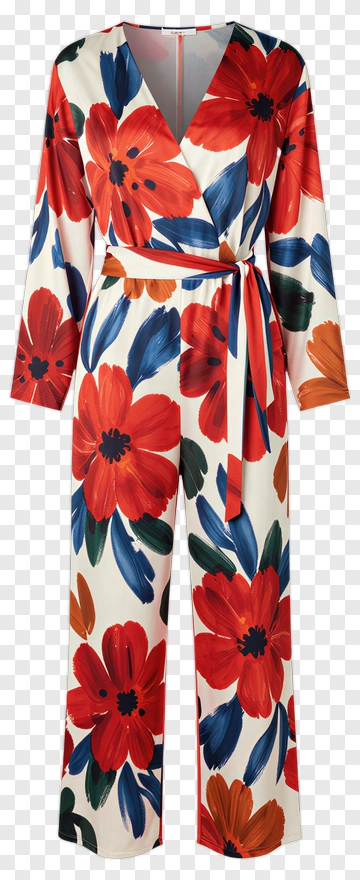 Floral Print Jumpsuit PNG
