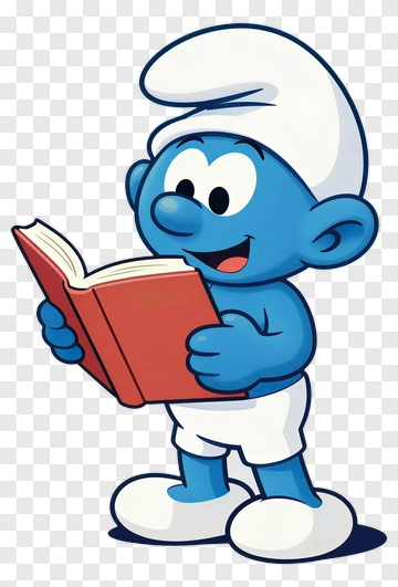 Smurf Reading A Book PNG