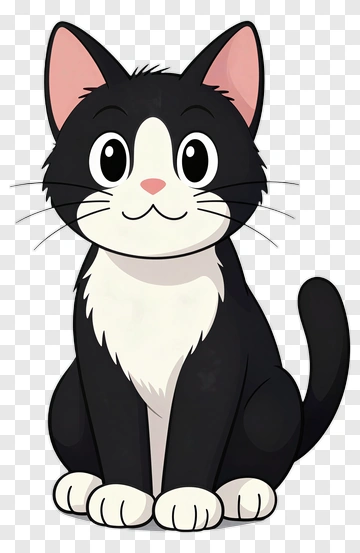 Cartoon Cat Sitting PNG