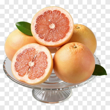 Fresh Grapefruit On A Glass Plate PNG