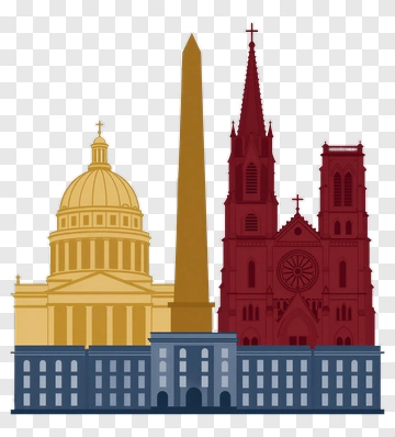 Landmark Silhouette Composition PNG