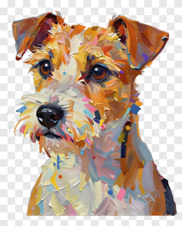 Colorful Dog Portrait PNG