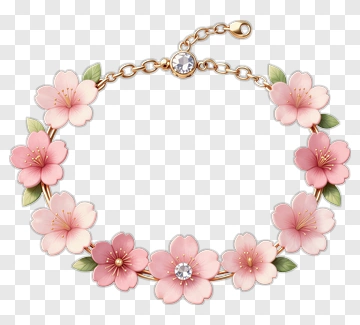 Flower Bracelet With Pink Blooms PNG