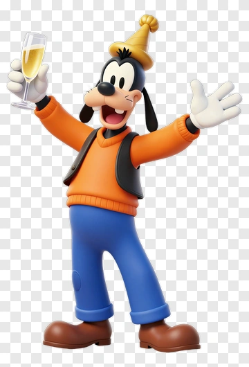 Cartoon Goofy Holding A Drink PNG