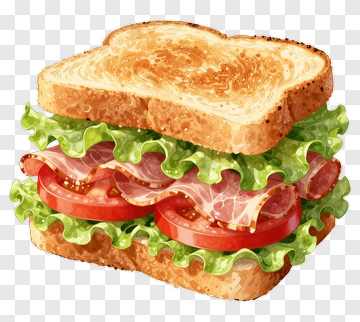 Delicious Sandwich With Lettuce And Tomato PNG